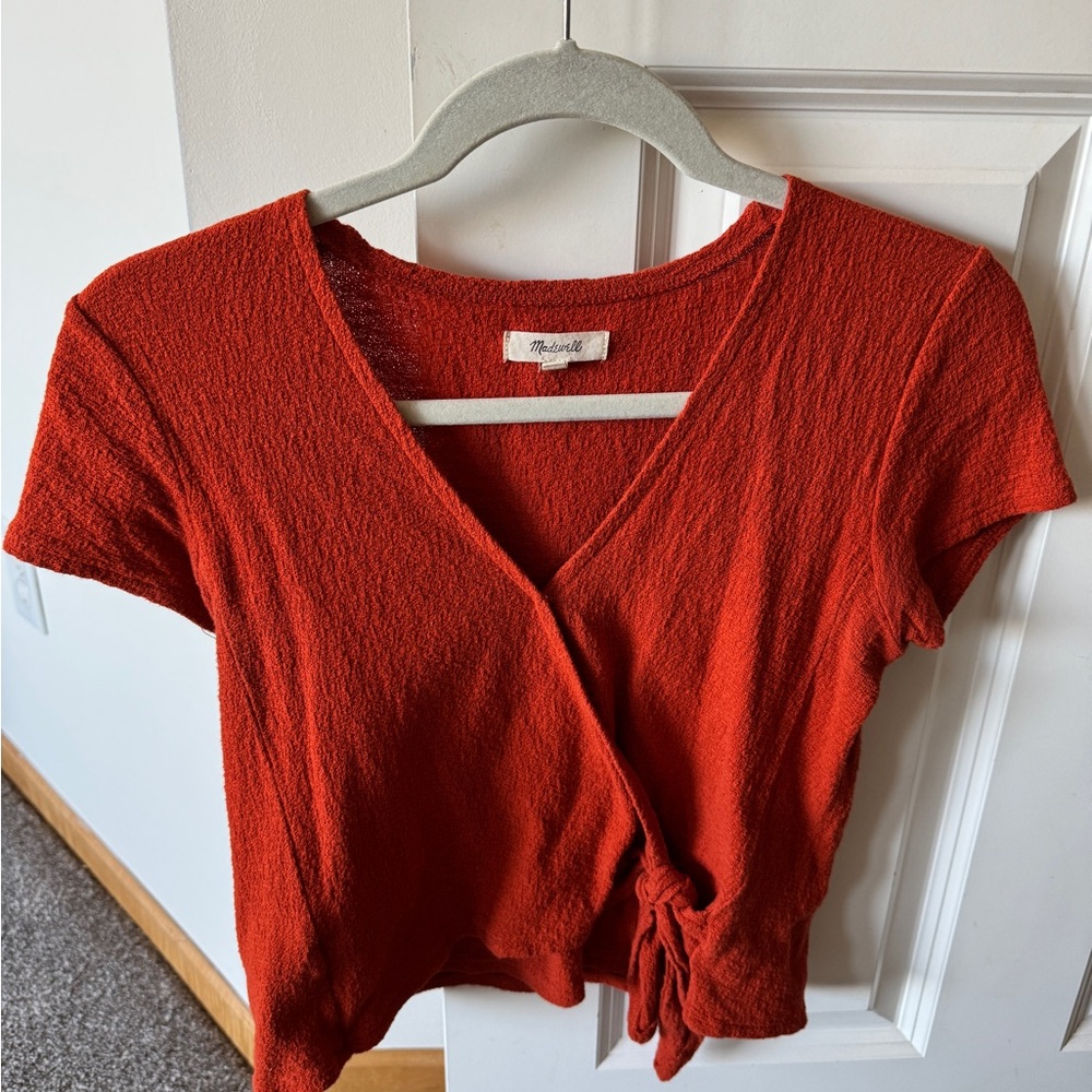 Madewell Red V-Neck Crop Top